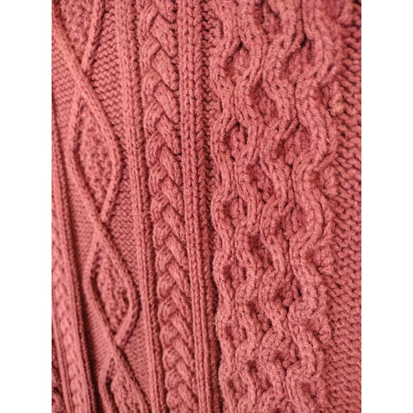 Eddie Bauer Womens Merlot Turtle Knee Cable Knit Cotton Sweater M tall - Picture 4 of 7